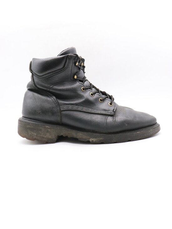 Red Wing 607  Men\'s Size 10.5 D SuperSoles Black Leather Work Boots USA Biker main image 4